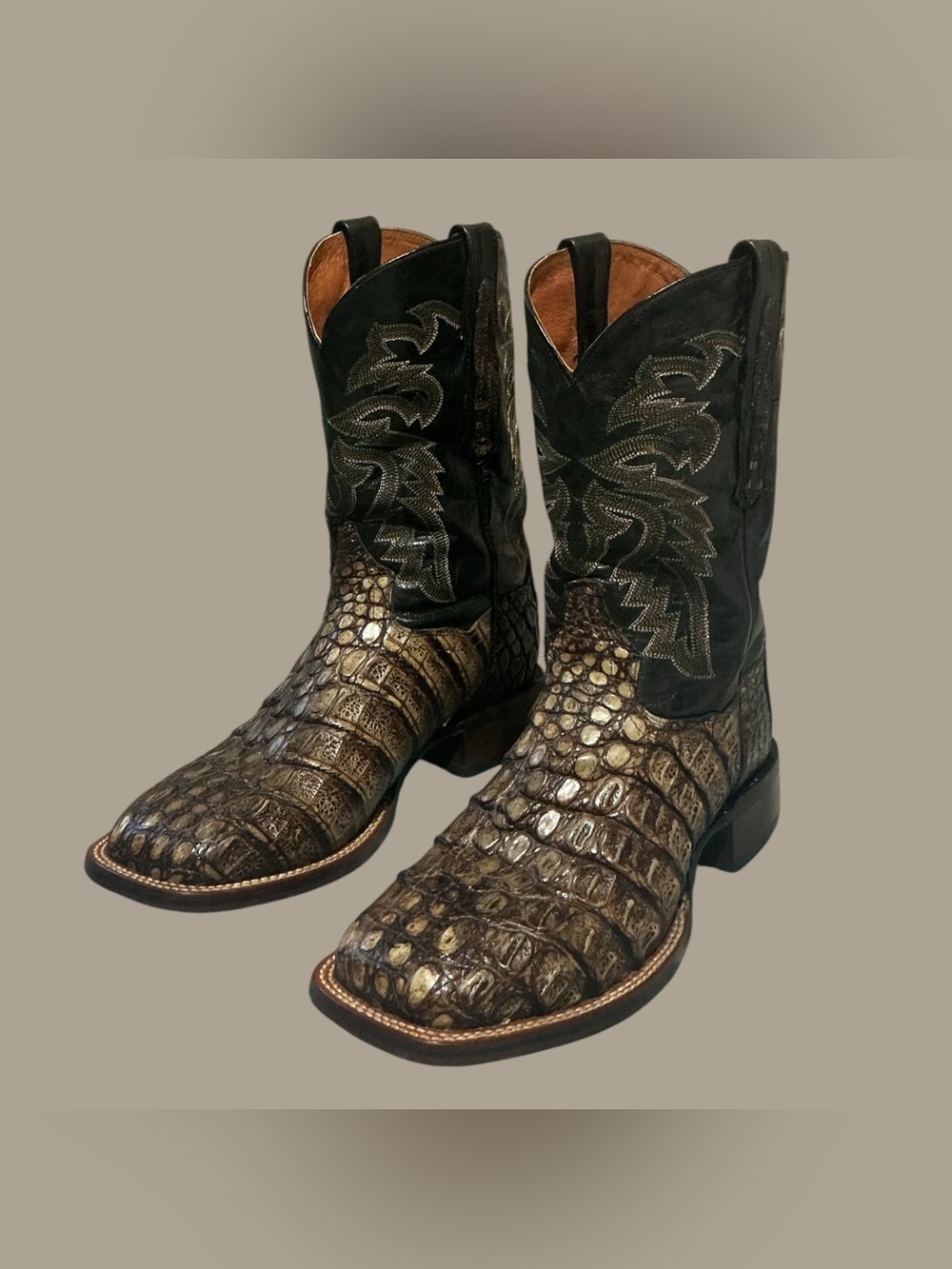 Dan Post Everglades Caiman Flank Square Toe Cowboy Boots 10D